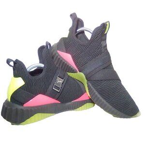 PUMA Defy Mid Buckle Women's Sneaker Shoe Black Pink Silver Buckle SIZE US 8.5